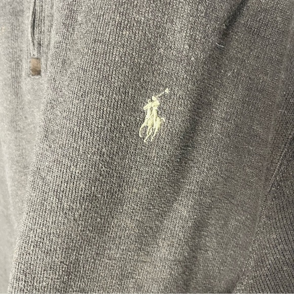 Polo Ralph Lauren 1/4 Zip Pullover Long Sweater Men XXL Brown Pony Logo Casual - Picture 6 of 9